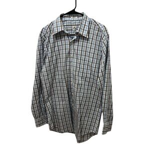 Peter Millar Blue and Brown Plaid Casual Shirt Size Medium